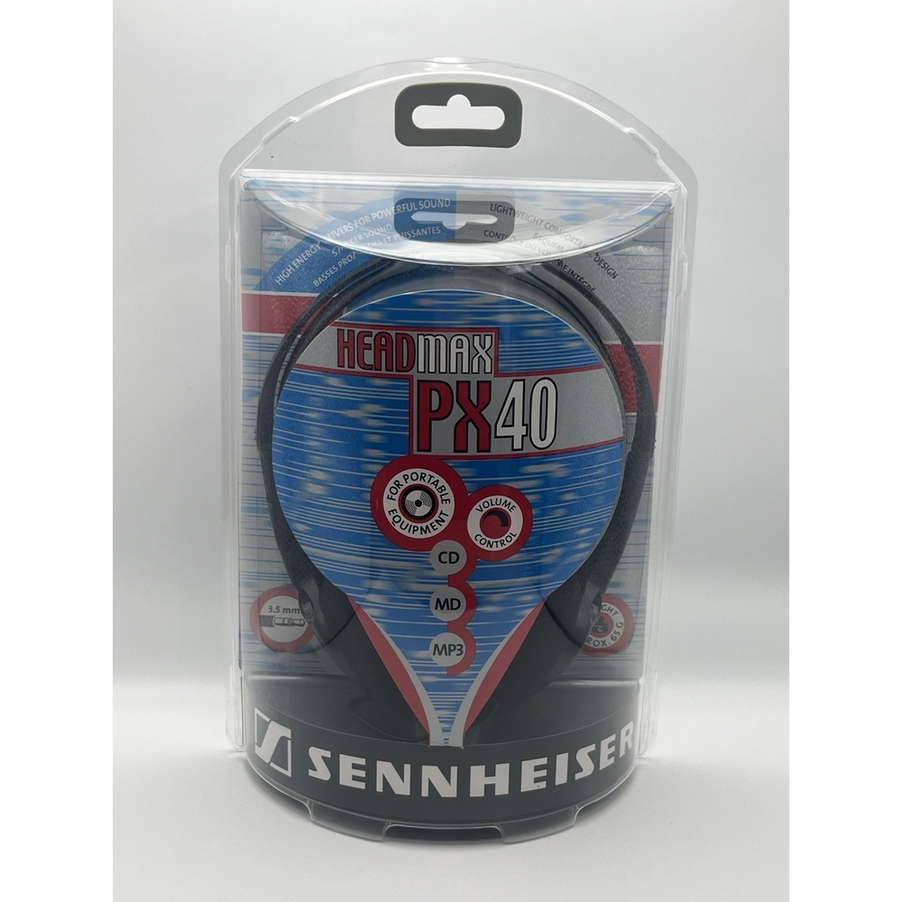 Sennheiser PX 40 Headmax Open Back Stereo Headphones In-Line Volume Open Box